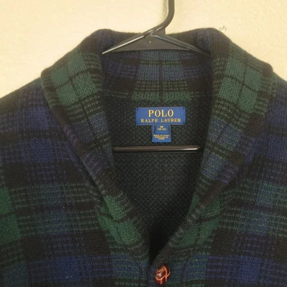Vtg Polo Ralph Lauren cardigan sweater 100% merino wool, for children sz M 10/12 - Picture 5 of 11